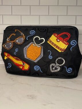 💄 Vintage Brighton ‘Fashion Inspired Patchwork’ Embroidered Cosmetics Bag